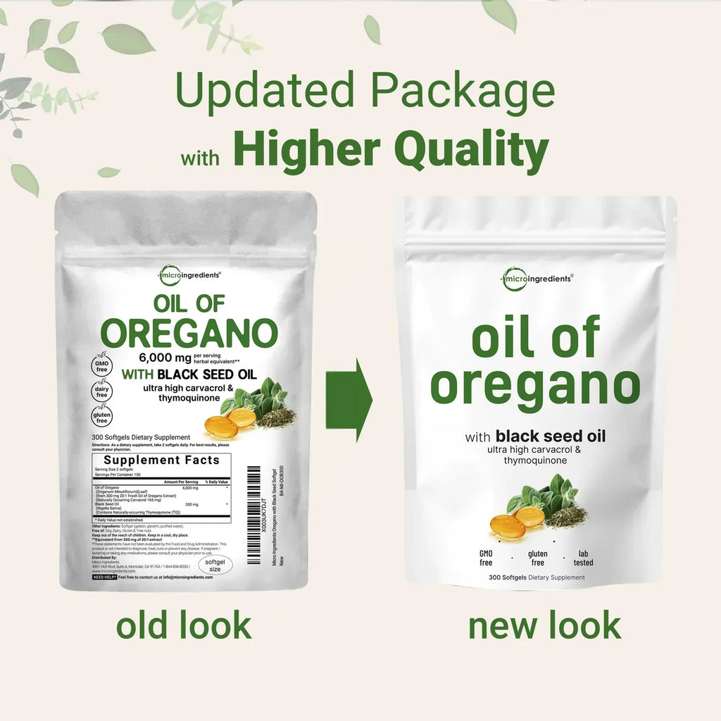 Oregano Oil & Black Seed Oil Softgels - 2-in-1 Foundational Wellness